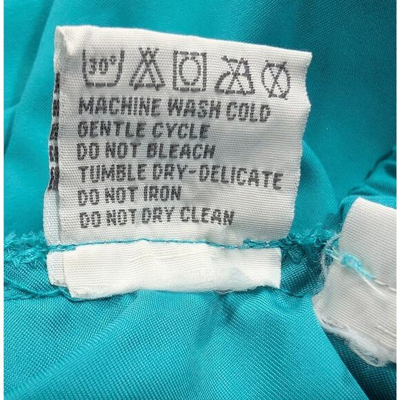 Vintage 90s Track Pants Teal Green Exercise Workout Misses Size L Sasap - Picture 6 of 6